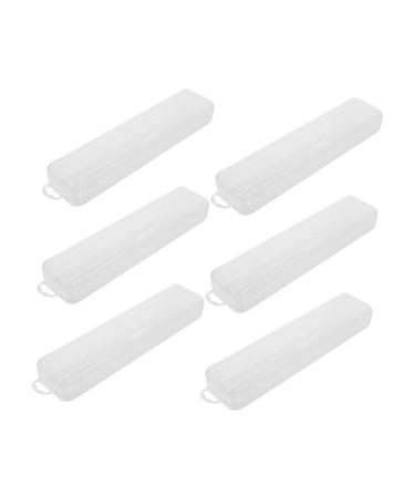 Bcoath transparent toothbrush case cutlery holder Servant toothbrush case cutlery container Storing holder toothbrushes Organizer Easy toothbrush case. Portable transparent 3 19.8x4.6x2.8cm