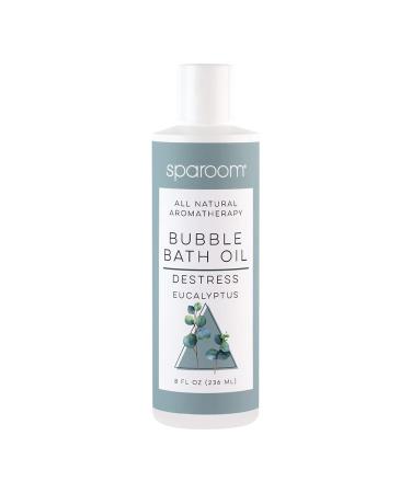 SpaRoom All Natural Hydrating and Nourishing Aromatherapy Foaming Bubble Bath Oil with Jojoba Oil Olive Oils and Aloe 8 oz Destress-Eucalyptus