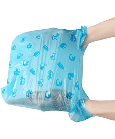 200pc Biodegradable Diaper Bags with Handle | Eco-Friendly Easy-Tie Nappy Sacks for Baby Waste & Pet Poop | Degradable Trash Bags for Nappies & Rubbish | 18.5*37cm Blue - Buy Online on GoSupps.com