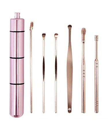 Maylai Innovative Spring Ear Wax Cleaner Tool Set Earwax Cleaning kit 6-in-1 Tools Reusable Stainless Steel Earwax Removal with Storage Box for Children and Adults