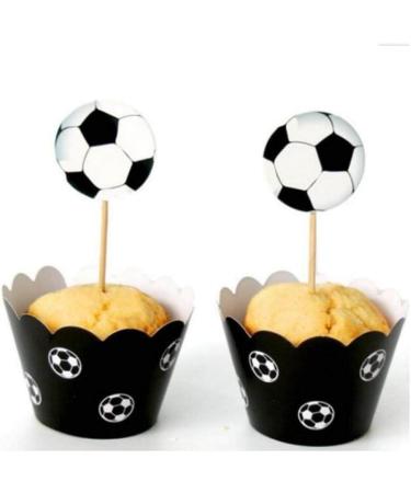 24 Pcs/lot Football Paper Cupcake Wrappers for Kids Party Birthday Decoration Cake Cups(12 Wraps+12 Topper) Molds - Buy Online on GoSupps.com