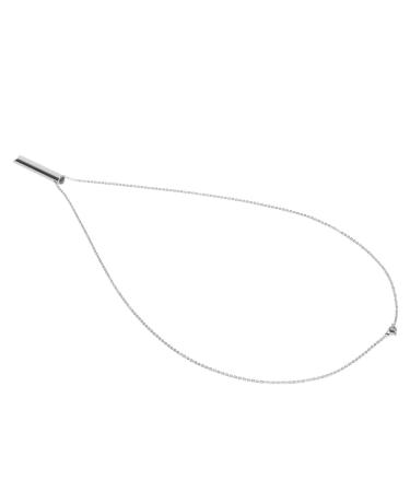 DAUZ Mindful Breathing Necklace Reduces Stress Wearable Anxiety Whistle Slow Breathing Safe Stainless Steel for Women Silver