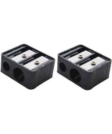 Dual-Pencil Sharpener Professional Cosmetic Sharpener Double Holes for Eyebrow Lip Liner Eye Pencil School Office Supplies Convenient - Buy Online on GoSupps.com