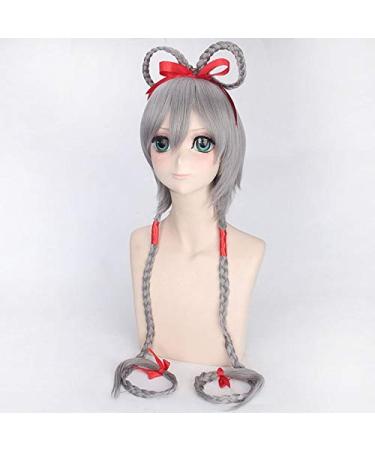 VOCALOID Luo Tianyi Long Straight Braid Cosplay Wig for Women - 120cm Grey Heat Resistant Synthetic Hair - Buy Online on GoSupps.com