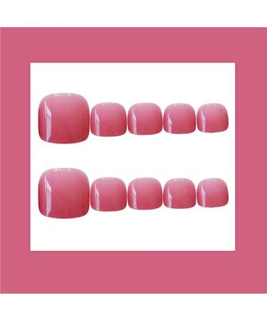 Brishow Pink Stick-on False Toenails - 24pcs Fake Toenails for Women & Girls | International Shipping - Buy Online on GoSupps.com