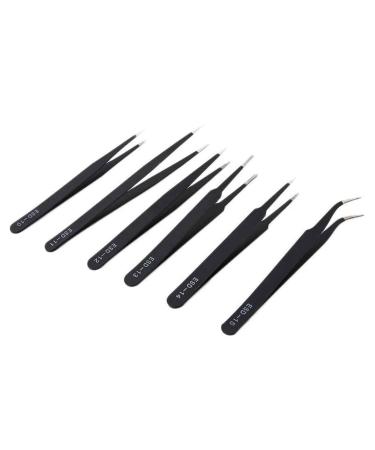 dijiusidy 6 Pieces Anti-Static Tweezers Precision Hair Nipper Remover DIY Jewelry Watch Sewing Scrapbooking Phone Repair