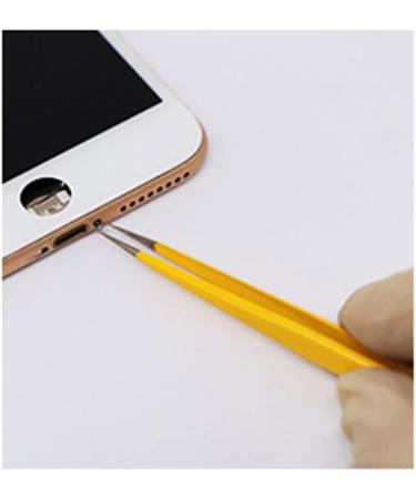 NBGGFF Tweezers Yellow stainless steel tweezers bird's nest hair-picking and hairdressing tools electronic mobile phone maintenance curved point straight head thin point clip - Buy Online on GoSupps.com