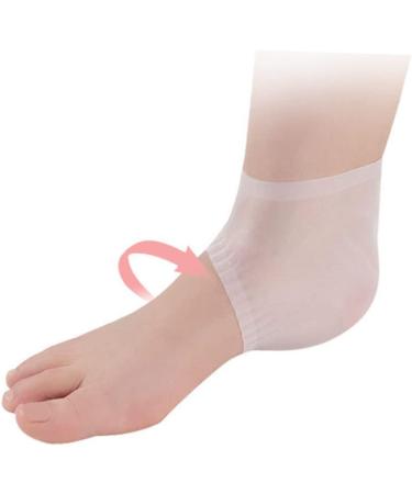 FRCOLOR 1 Pair Moisturizing Heel Sock Gelt Silicone Heal Dry Cracked Heels Silicone Heel Protector Heel Cups for Heel Pains Silicone Socks Men and Women Protective Agent White Breathable - Buy Online on GoSupps.com