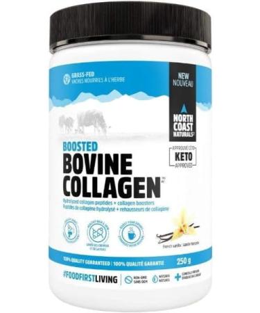 North Coast Naturals Boosted Bovine Collagen Peptides Grass Fed Certified Clinically-Proven for Joint Bone and Skin Health 250 g Unflavoured - Buy Online on GoSupps.com