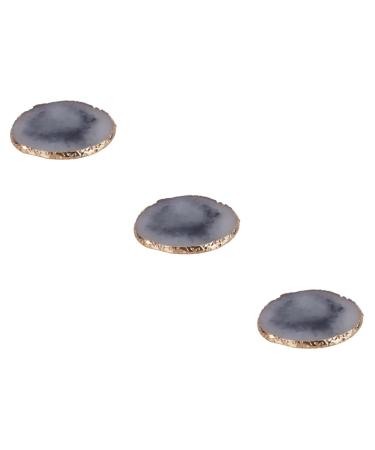 3pcs Makeup Pallet Eyeshadow Pallet Paint Drawing Color Dish Nail Art Accessories Makeup Dish Eyeshadow Palette Eye Shadow Pallets Painting Gel Round Coaster Agate Stone As Shownx3pcs mediumx3pcs