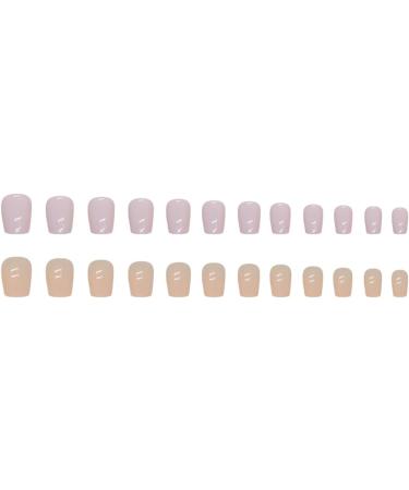 SINLOV Medium Long Square Fake Nails Purple Orange French False Nail Glossy Full Cover False Nails Press on False Nails for Women and Girls - Buy Online on GoSupps.com