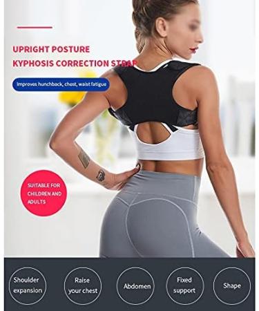 YMGSCC Posture Corrector Adjustable Back Support Belt Spine Back Shoulder Brace Support Belts Adult Invisible Hunchback Belts(A Black L) Large A Black - Buy Online on GoSupps.com