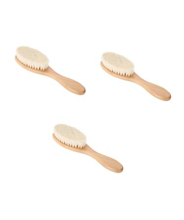 Beavorty 3pcs Cleaning Brush Boar Bristle Brush Straightener Man Oil Head Wooden