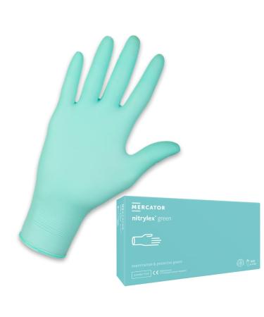Mercator Medical Nitryl gloves |XS - XL |Nitrylex green disposable gloves Powder -free texture on the fingertips microtexture size: S - 100 pieces color: green