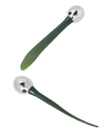 2 in 1 Roller Eyes Cream Applicator Wand & T-Shape Massager Tool - Reduce Puffiness & Enhance Facial Massage (Green-1 - Buy Online on GoSupps.com