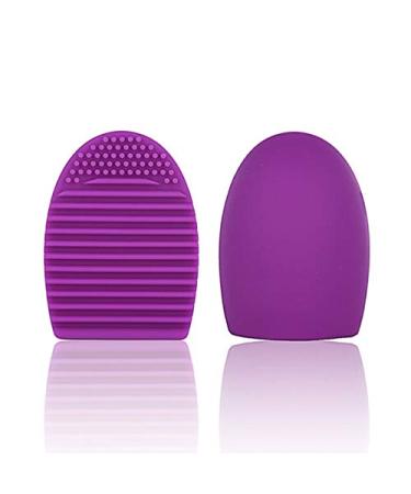 Silicone Makeup Brush Cleaner Egg - Purple Cosmetic Cleaning Tool for Flawless Makeup - Buy Online on GoSupps.com