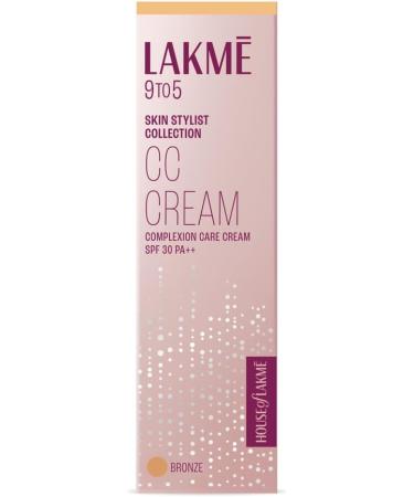 Lakme 9 to 5 Complexion Care CC Cream Bronze SPF 30 30g - Conceals Dark Spots & Blemishes - Buy Online on GoSupps.com