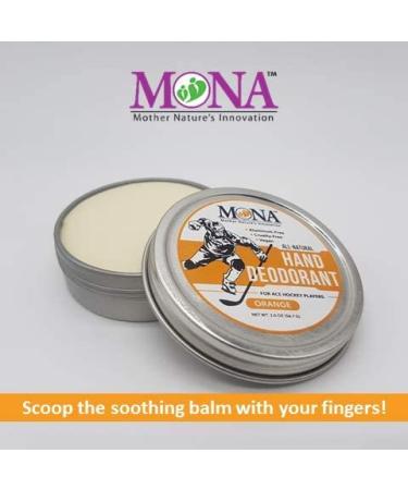 MONA BRANDS All Natural Hand Deodorant for Ace Hockey Players | Vegan, Non-GMO, Cruelty-Free | Orange Scent, 2.0 oz | Ideal for Athletes in Gloves - Buy Online on GoSupps.com