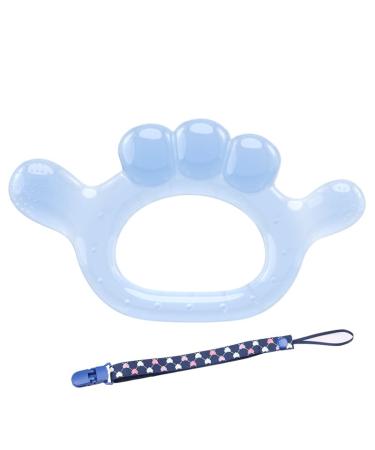 Baby Teether Chew Toys - BPA Free Silicone Teether for Massage Sore Gums  Baby Soothing Toy for Sucking Stage  Prevent Finger Chewing for Toddler Infant Light Blue 666