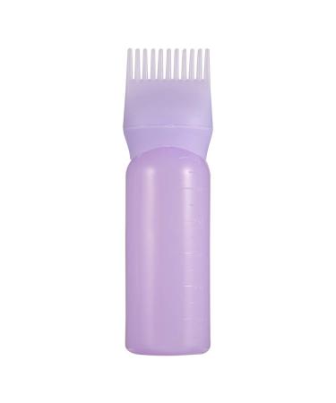 Root Comb Applicator Bottle, Empty Bottle Styling Tool Dyeing Shampoo Bottle, Hair Dye Applicator Brush Bottles Dyeing Shampoo Bottle(Purple)