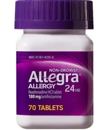 Allegra Adult 24 Hour Allergy Tablets - Fast Relief in 1 Hour | 180mg 70 Count - Shop Internationally - Buy Online on GoSupps.com