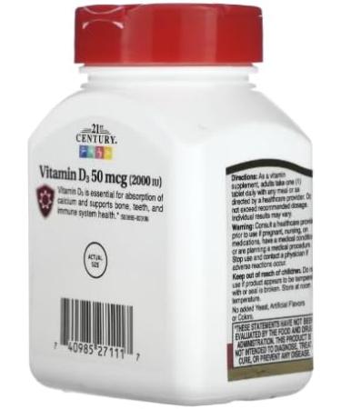 21st Century Vitamin D-2000 Tablets - 110 ct Pack of 4 - Buy Online on GoSupps.com