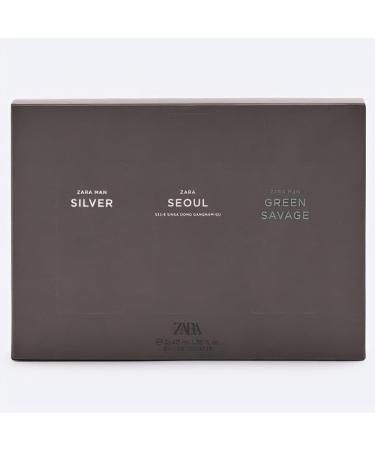 Zara Man Silver + Seoul + Green Savage Cologne for Men Fragrance Set EDT Eau De Toilette 3x 40 ML (1.35 FL OZ) - Buy Online on GoSupps.com