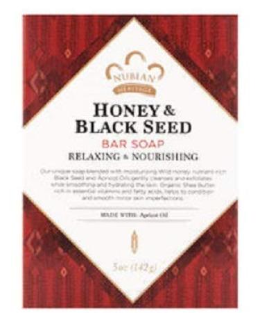 Nubian Heritage Honey and Black Seed Soap Bar 5oz (2 Pack) - Natural Ingredients for Nourished Skin - Buy Online on GoSupps.com