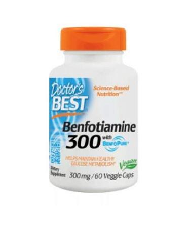 Doctors Best Benfotiamine, 300 mg, 60 Veggie Caps 30 Count (Pack of 2)