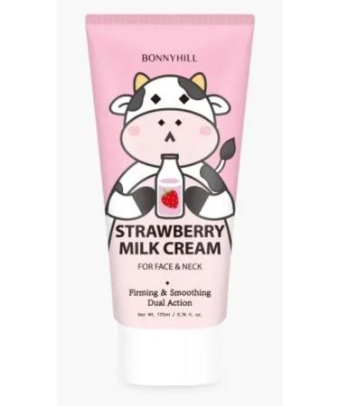 BONNYHILL - Strawberry Milk Cream | For Face & Neck | Firming & Smoothing | 170ml Imperfect Box