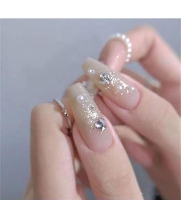 Temperament Enhancement Nail Patch Hand-Worn Nail Luxury high-end Fake Nails Flash Diamond Big Crooked Love Bride Nail can be reused Fake Nails Patch (10-Piece Pack). (Size : S) - Buy Online on GoSupps.com