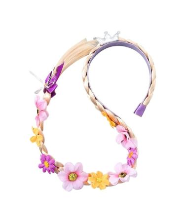 Weaving Braids Headband Icesnow Queen Hairhoop for Little Girl Lovely Hair Styling Accessories Roleplay Hair Decors Flowers 01