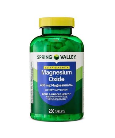 H4U - Spring Valley Magnesium Dietary Supplement Tablets for Bone and Muscle Health 400 mg 250 Count