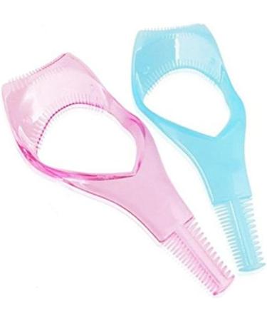 U-K 3in1 Mascara Shield Guard Eyelash Brush Curler Guide Applicator Comb Makeup Tool Random Color - Buy Online on GoSupps.com