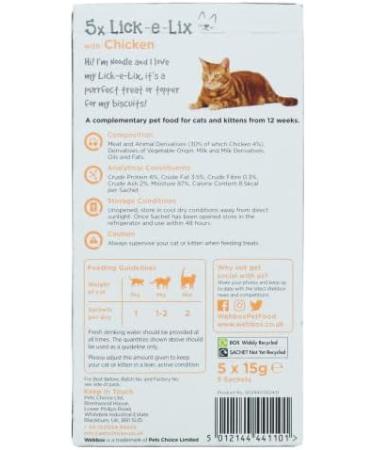 Webbox Lick-e-Lix Yoghurty Treat with Chicken 5 x 15g Sachets (Pack of 3) - Buy Online on GoSupps.com