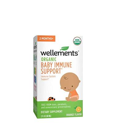 Wellements Organic Baby Immune Support Syrup, Orange Flavor, 2 Fl Oz, Free from Dyes, Parabens, and unecessary Preservatives Immune Syrup - Orange