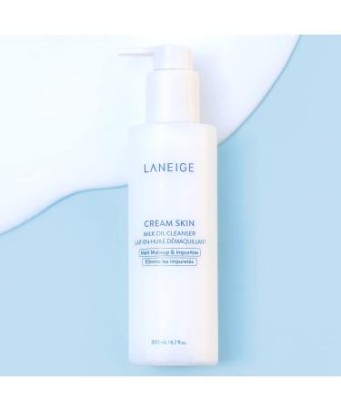LANEIGE Cream Skin Milk Oil Cleanser - Soothe, Purify, & Melt Away SPF & Makeup - 6.7 fl. oz - Buy Online on GoSupps.com