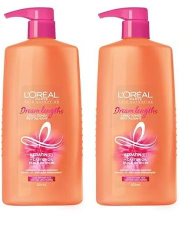 L'Oreal Paris Elvive Dream Lengths Super Detangling Conditioner With Fine Castor Oil and Vitamins B3 and B5 for Long Damaged Hair Instantly Detangles To Reduce Breakage With System 28 Fl Ounce