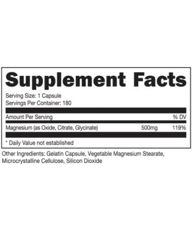 Bucked Up Essentials Magnesium Complex 500mg Capsules - 180 Servings - Buy Online on GoSupps.com
