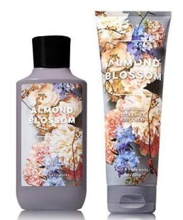 Bath and Body Works Almond Blossom Ultra Shea Body Cream 8 Oz and Body Lotion 8 Oz.