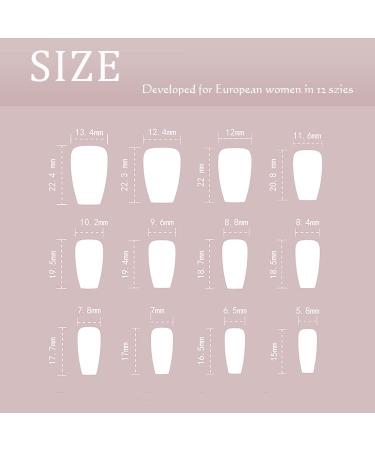 Sethexy Ombre Short Ballerina Press-On Nails - Pink Acrylic Crystal Fake Nails - 24-Piece Wedding Set for Women & Girls - Buy Online on GoSupps.com