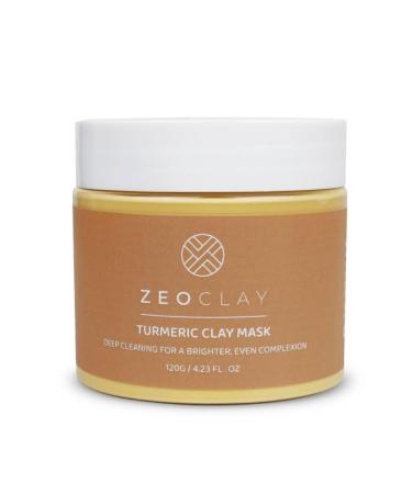 Turmeric Clay Face Mask with Vitamin C Skin Care for Deep Cleansing Pores to Visibly Brighten Complexion- 15-Minute Facial Improves Blemishes and Skin Tone - 4.2 Oz