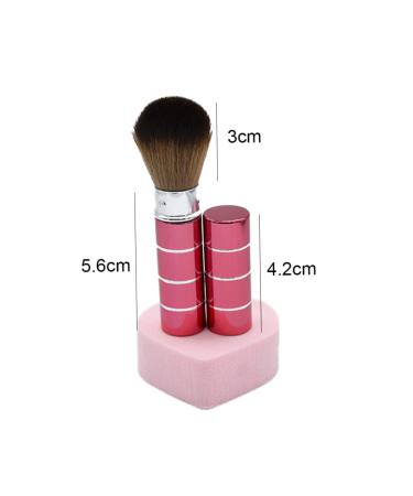 Retractable Powder Brush | Portable Nail & Face Blush Makeup Brush with Cover - Red Travel Essential | Shop Internationally - Buy Online on GoSupps.com