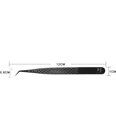 Professional Eyelash Extension Tweezers | High Precision Stainless Steel Volume Tweezers (JM3-1 Black) for Perfect Application - Buy Online on GoSupps.com