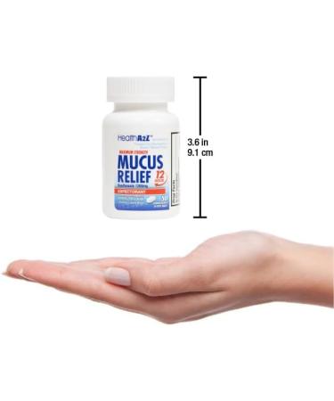 HealthA2Z Mucus Relief | Guaifenesin 1200 mg | 50 Tablets | 12 Hour | Expectorant | Relieves Chest Congestion | Thins and Loosens Mucus (50 Tablets) - Buy Online on GoSupps.com