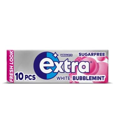 Wrigley's Extra Bubblemint Chewing Gum Sugar Free Helps keep Teeth Clean And Mouth Fresh 10