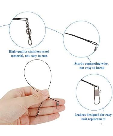 Towviy 100 pcs Steel Fishing Leaders with Carabiner - Durable Predator Fishing Wire for Pike & More | Practical Accessories for Successful Angling - Buy Online on GoSupps.com