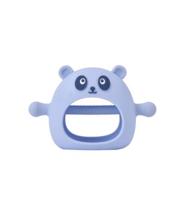 Isaken baby bite gloves with bite ring toys bite toys baby dental aid baby beis ring non-dropping design biting toys baby toys 0-6 months baby blue