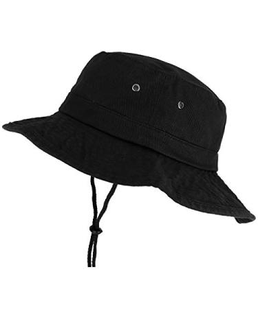 Trendy Apparel Shop XXL Oversize Large Brim 100% Cotton Outdoor Boonie Hat XX-Large Black
