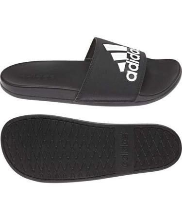 adidas Men's Adilette Comfort Slides Sandal 10 - Black/White - Buy Online on GoSupps.com